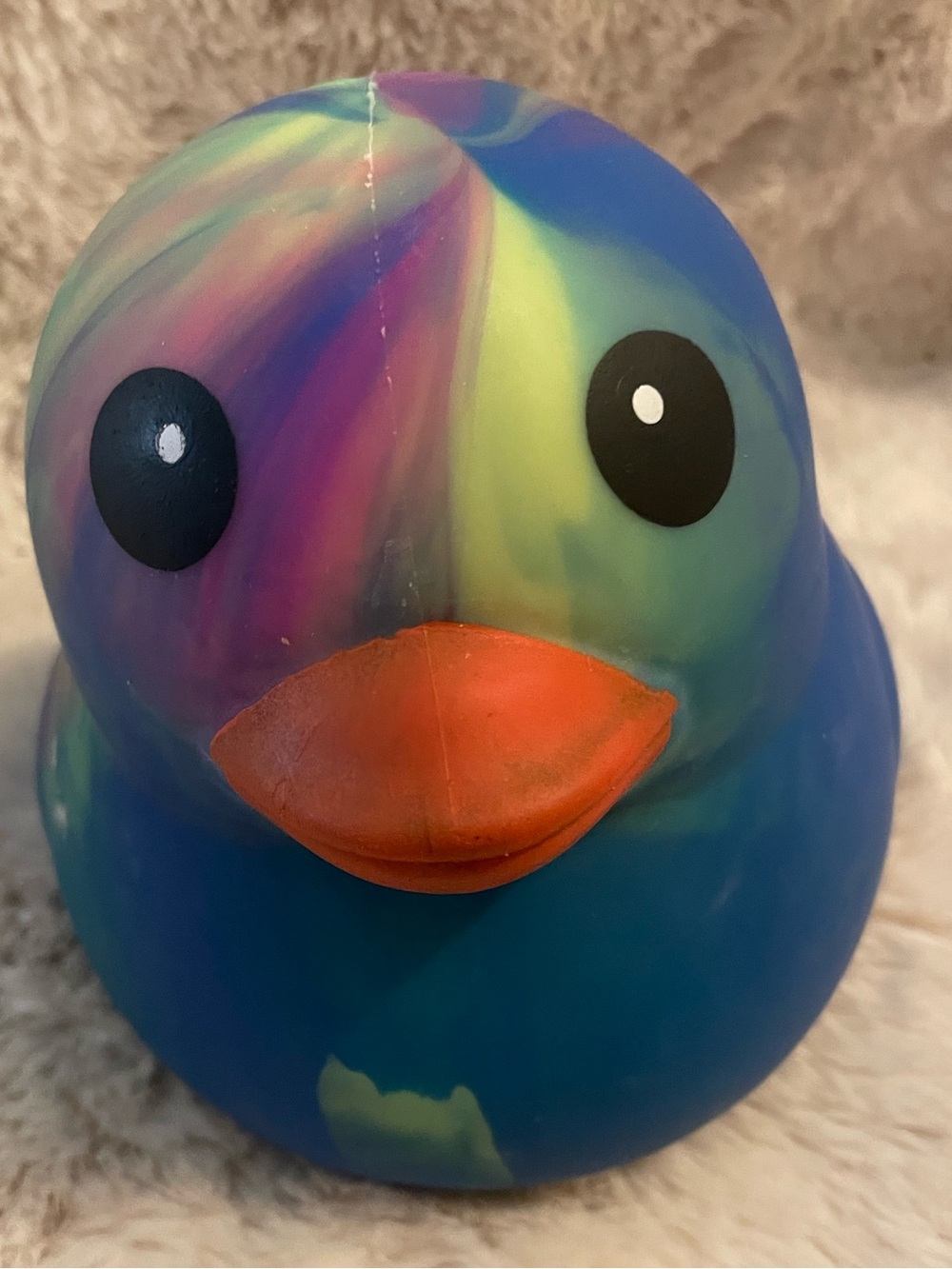 Highly Sought After Squeezy Multicolored Jumbo Duck Fidget Toy